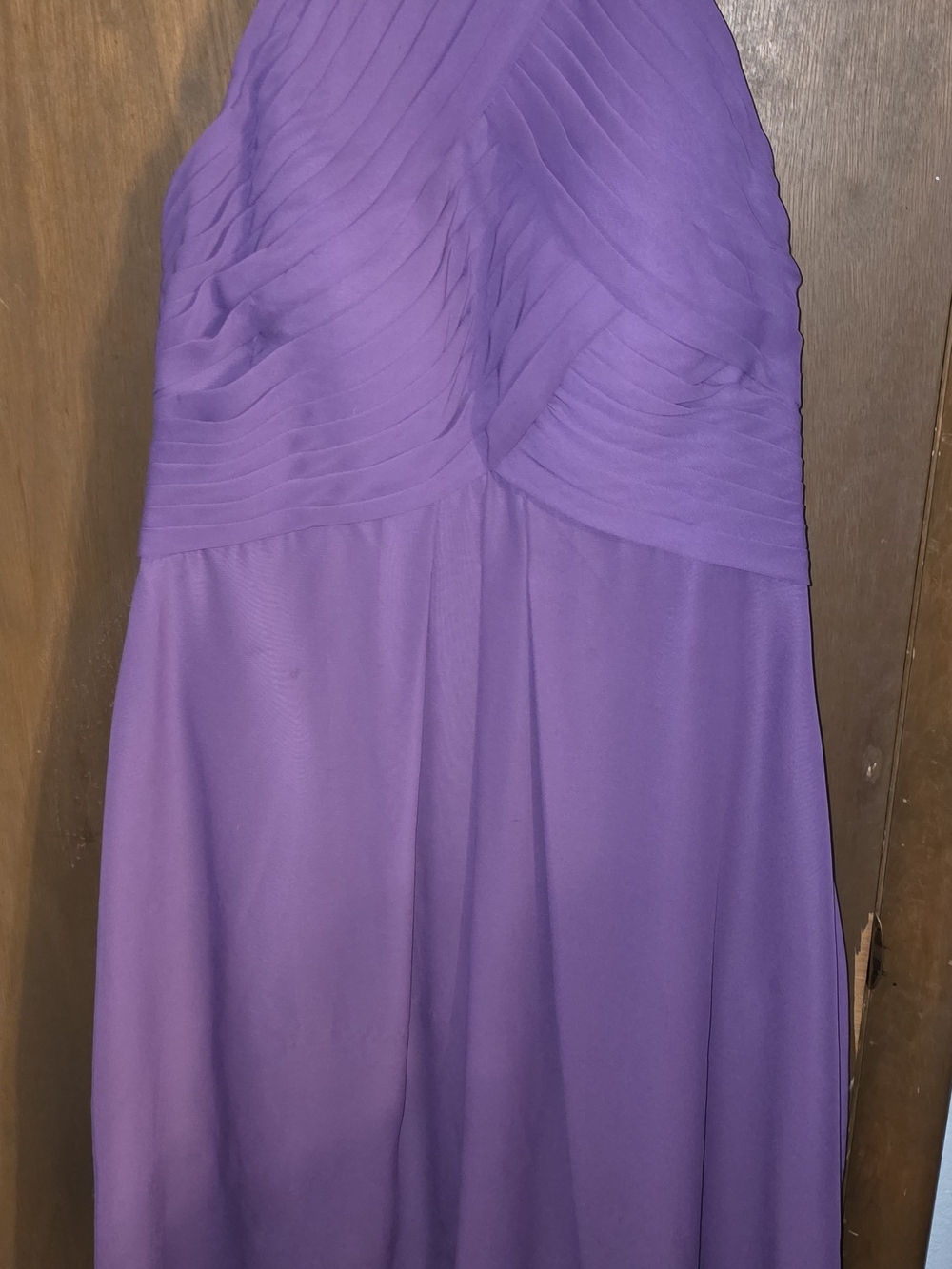 Strapless Pleated Bodice Evening Gown in Purple